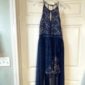 Navy Blue Halter Formal/Prom Dress